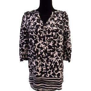 Rafaella women’s 100% linen black & white tunic SM